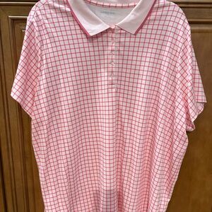 Lands' End Pink Checkered Women's Polo